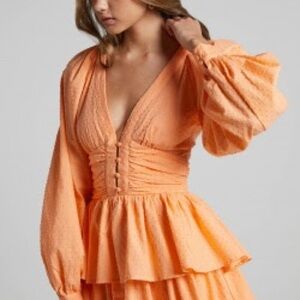 Showpo Vibrant Orange Textured Dress